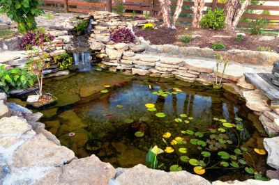 Pond Waterfall Installation detail